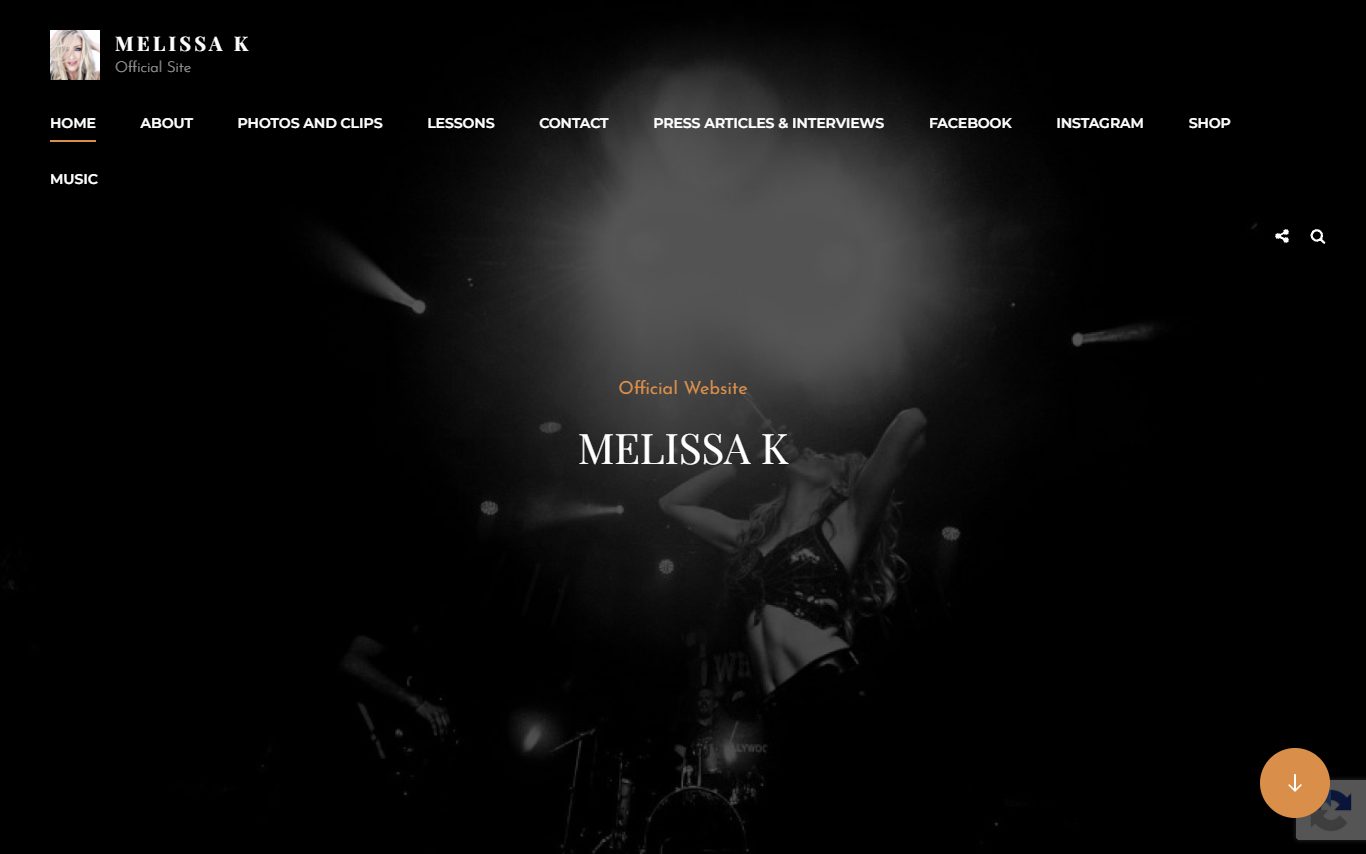 Melissa K website built by Ramos Web Services